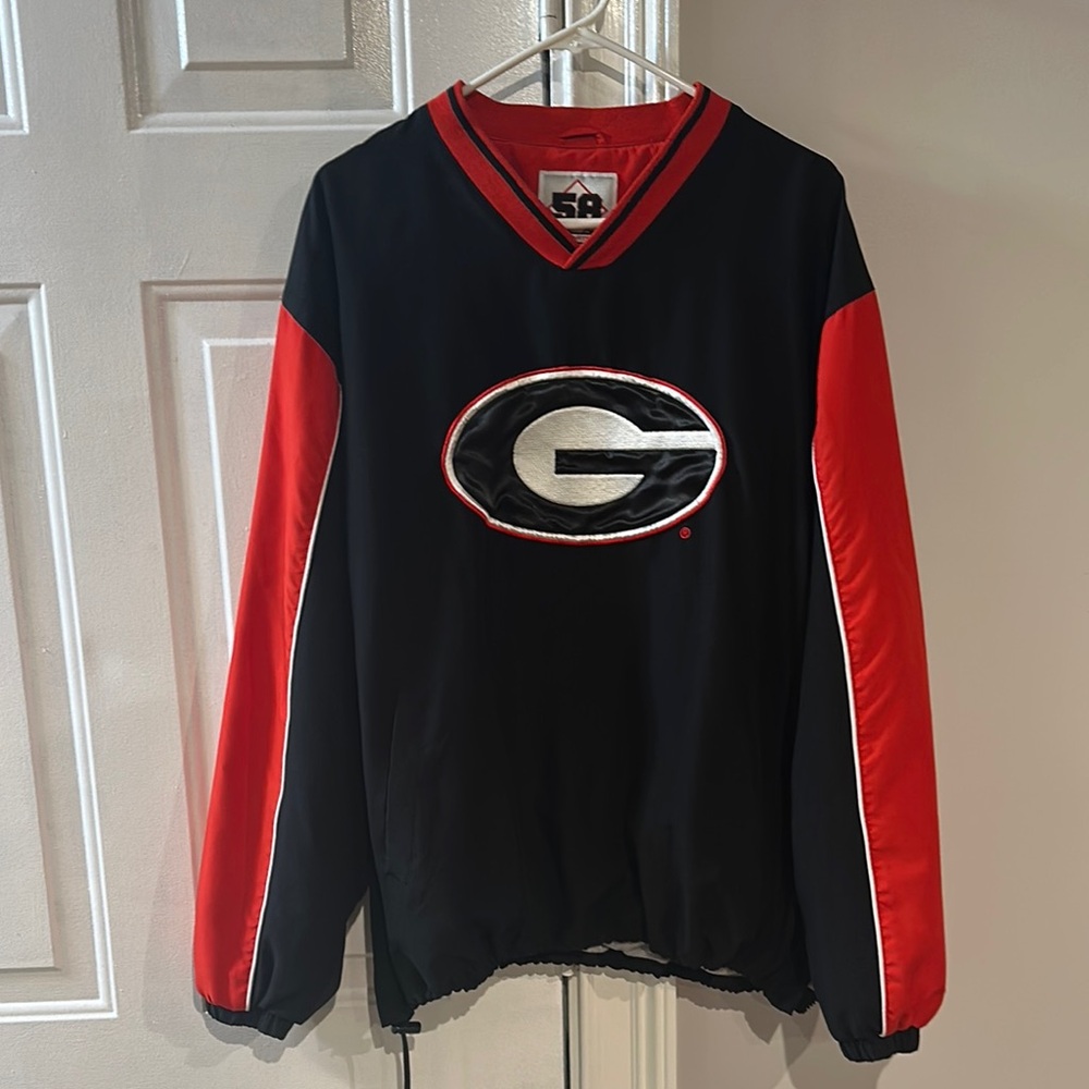 XL Black and Red Pullover Jacket with Logo